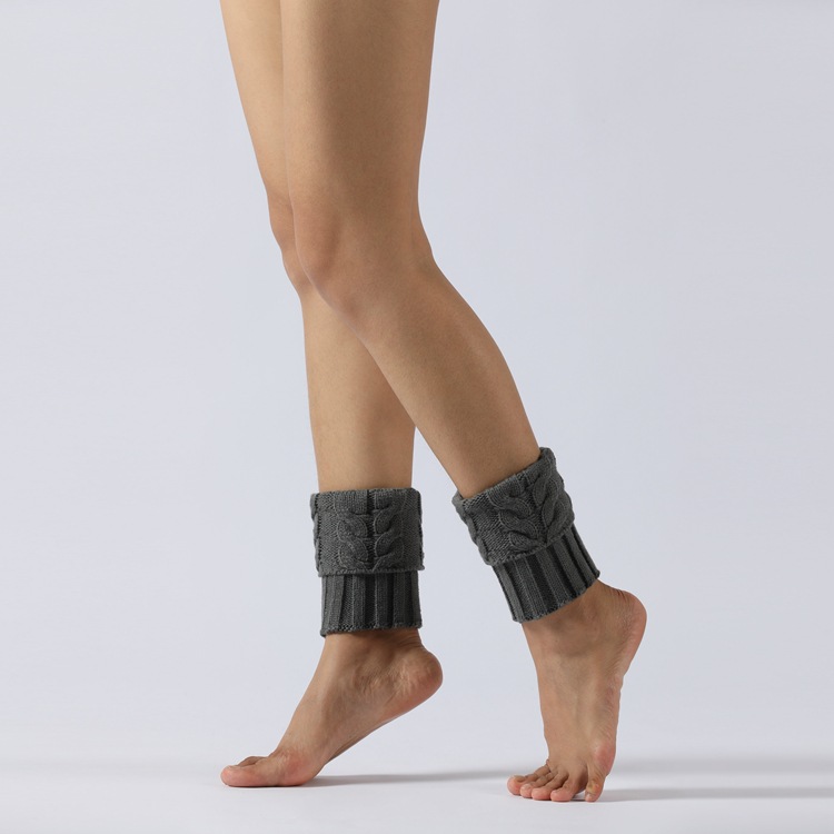 Winter Cable Knit Boot Cuffs Elastic Crochet Leg Warmer Sock Thermal Boot Topper